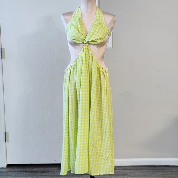 New!For Love and‎ Lemons Maureen Midi Gingham Dress